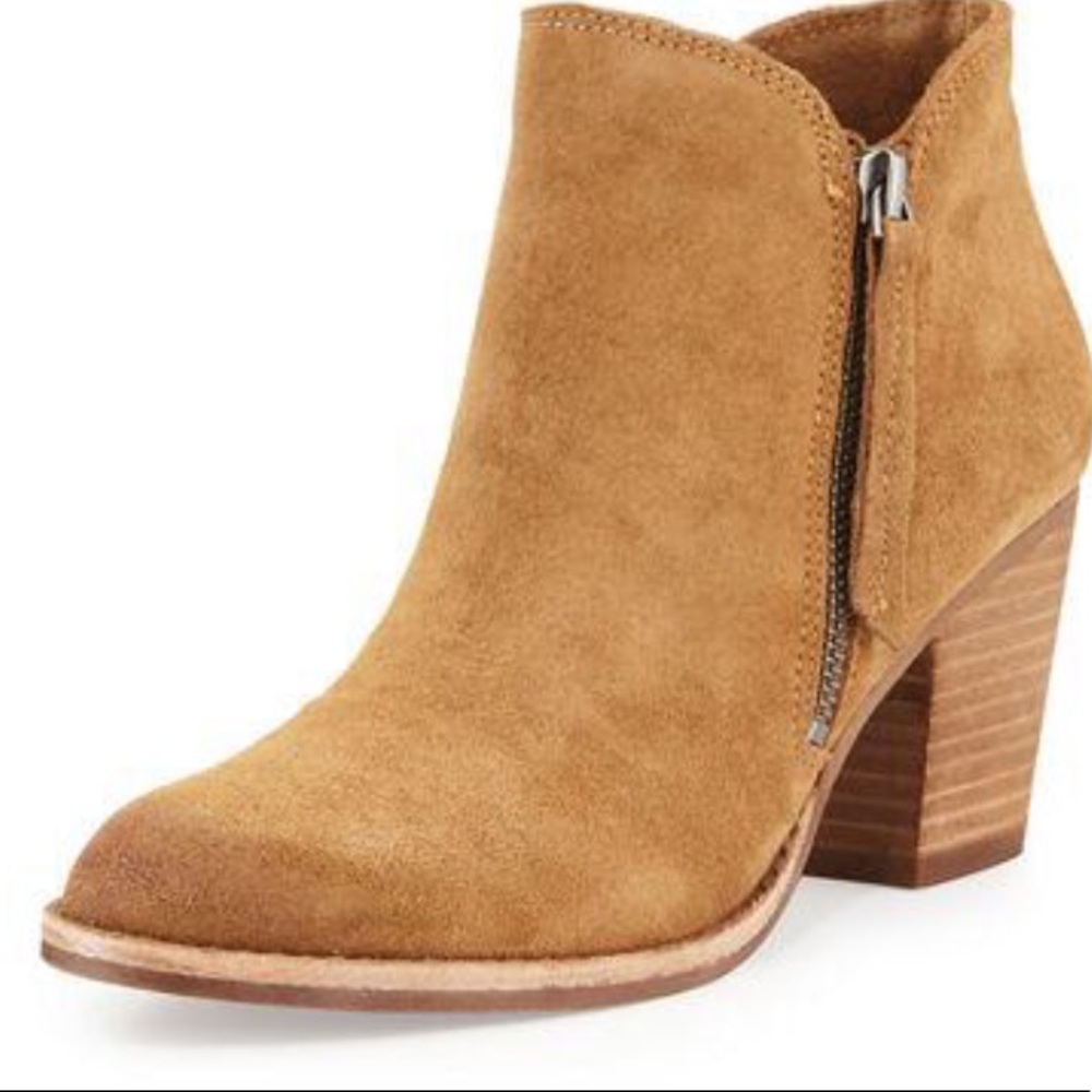 Dolce Vita Suede Camel Booties w/ Side Zipper